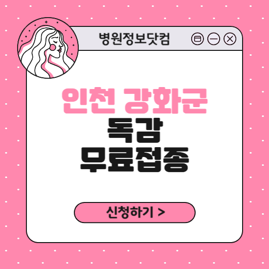 인천 강화군 독감 무료접종 신청 방법|지정 병원 찾기|대상자 조회 확인