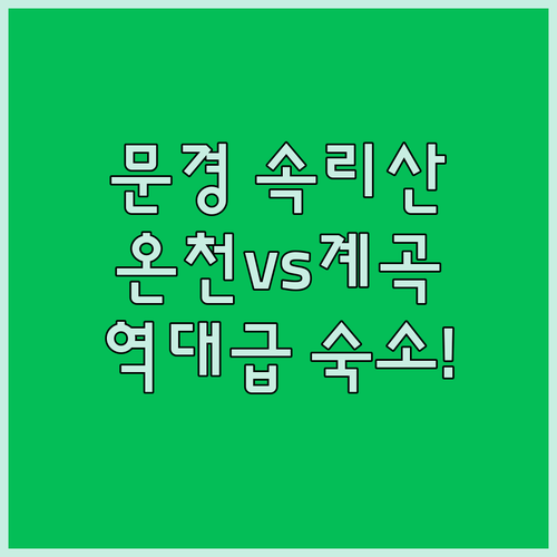 문경 속리산 힐링 숙소 추천 온천 리..