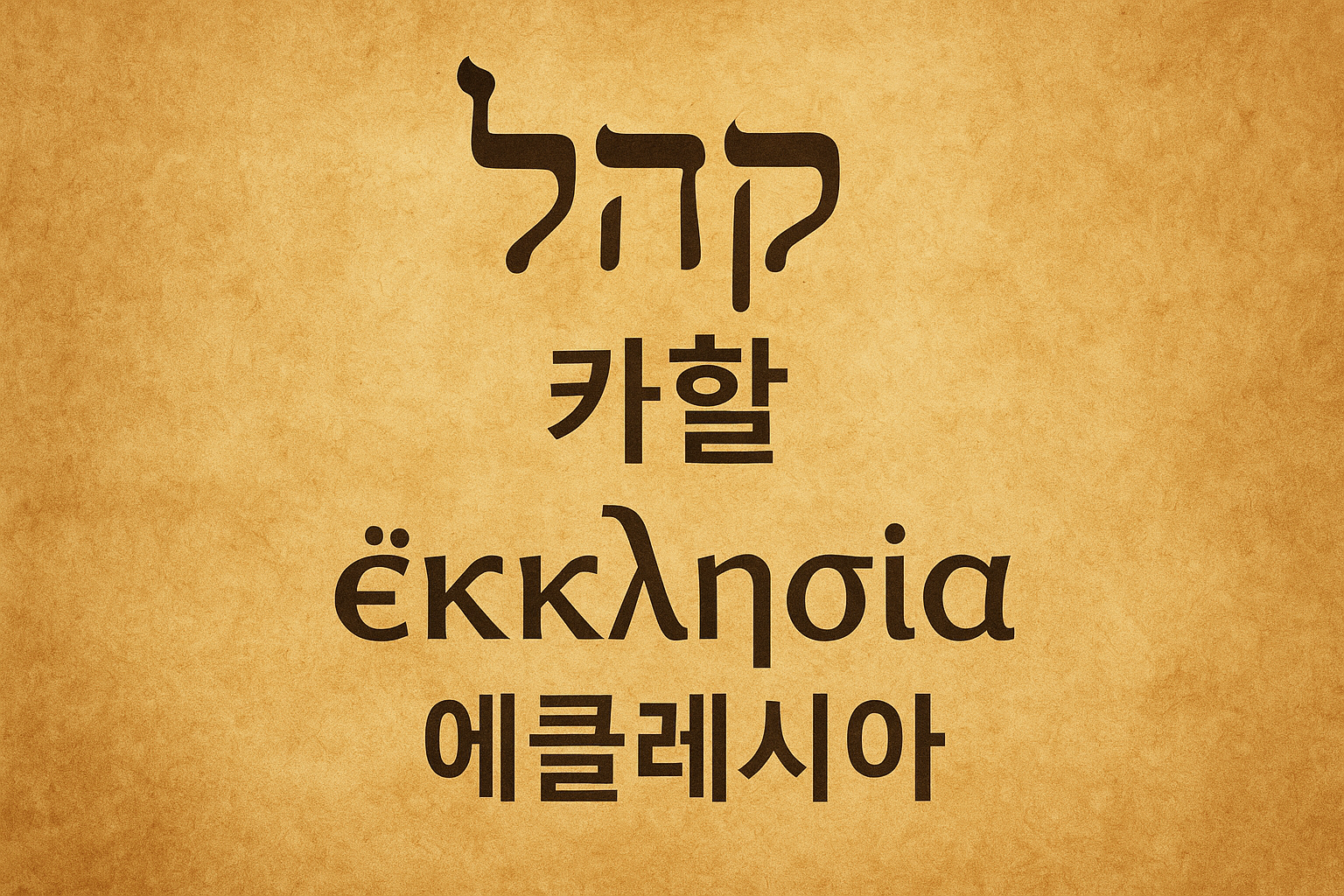 카할과 에클레시아-하나님이 부르신 사람들의 모임