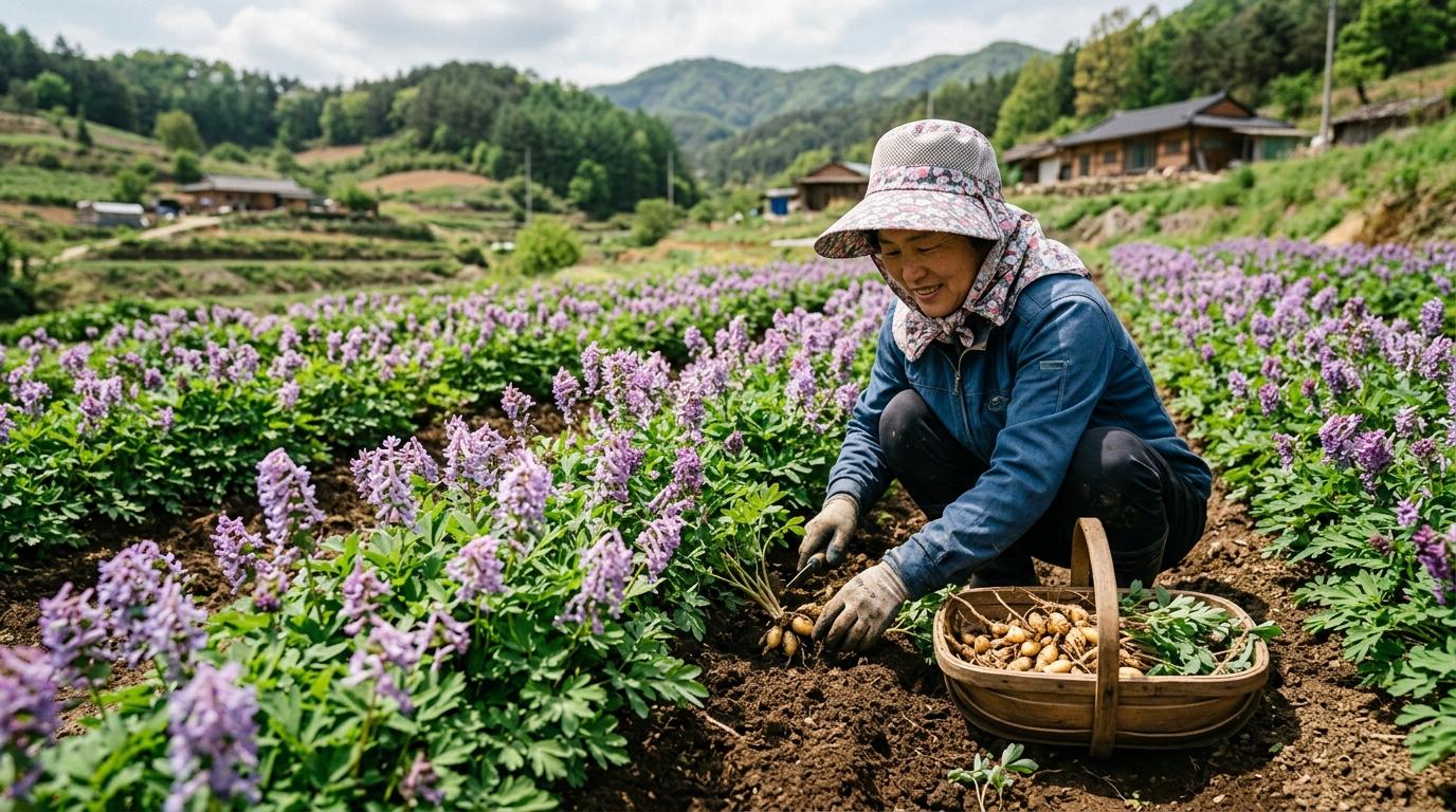 자주괴불주머니