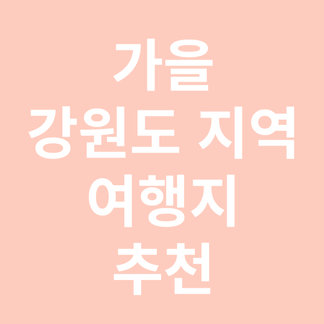 강원도 추천 여행지