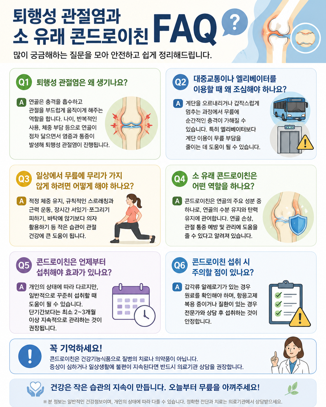 무릎 퇴행성 관절염, 대중교통과 계단에서 조심할 점
