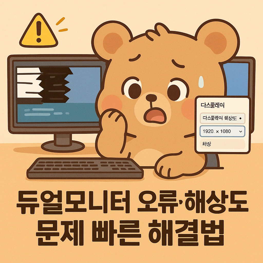 듀얼모니터 오류&middot;해상도 문제 빠른 해결법