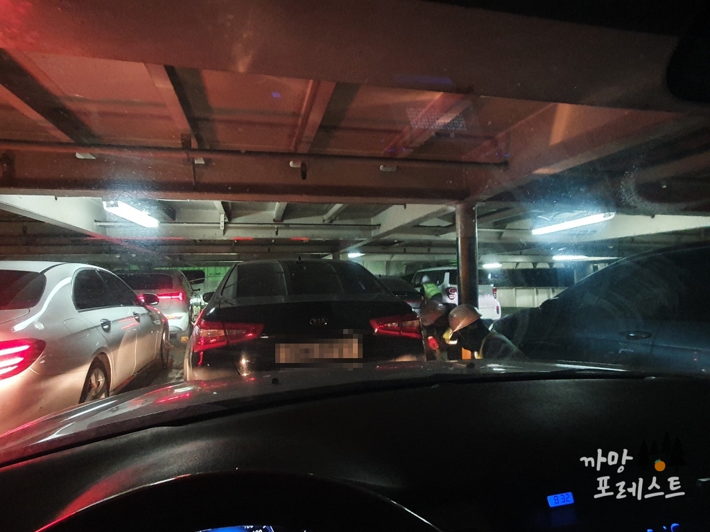 배 도착 후 차량 대기