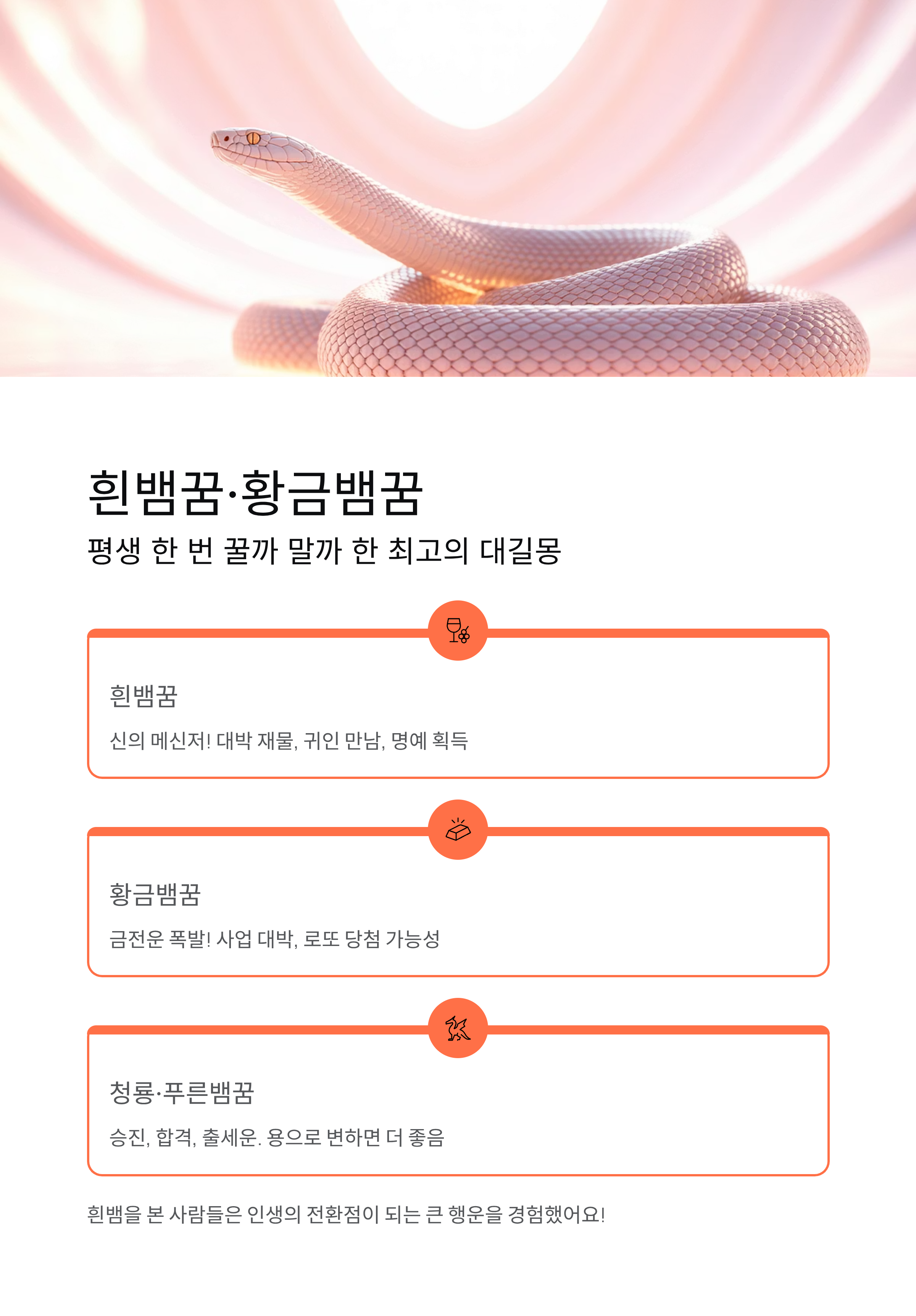 뱀꿈해몽 총정리, 큰뱀·구렁이·흰뱀·물리는꿈까지 완벽 분석!