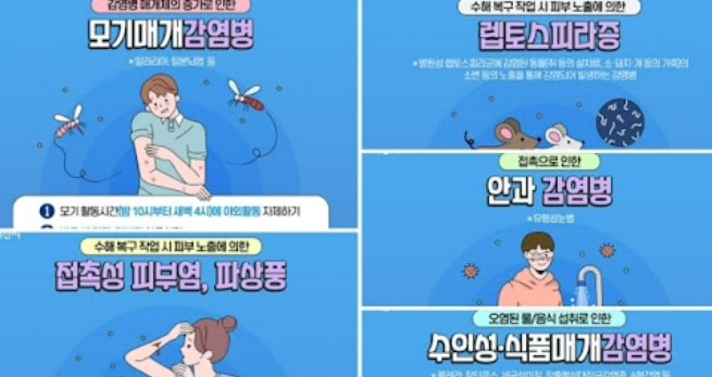 장마뒤 집중호우로 인한 수인성감염병 예방법과 치료방법