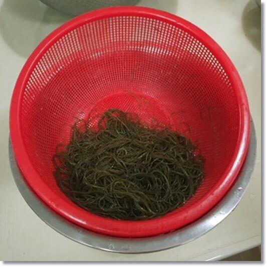 꼬시래기 먹는 법, 데친 꼬시래기