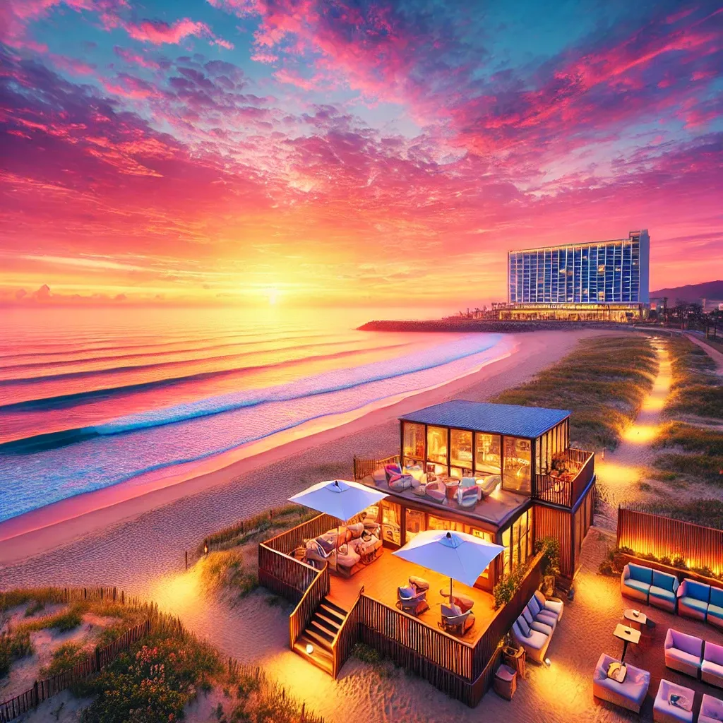 경포대-백사장과-동해의-아름다운-일출-풍경