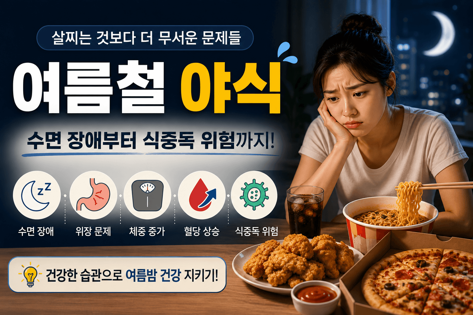 여름철 야식 위험성 : 살찌는 것보다 더 무서운 문제들