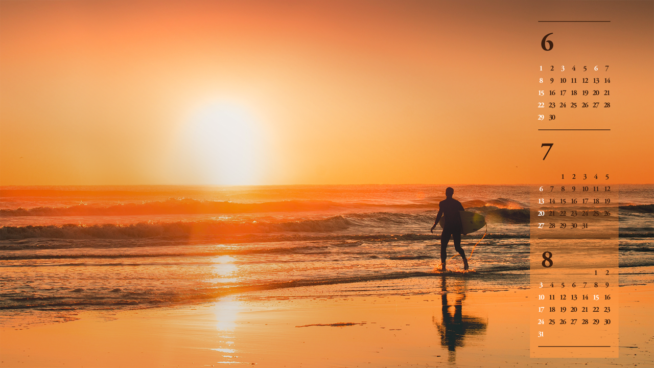 05 해변의 노을 B - 2025년7월 노트북배경화면