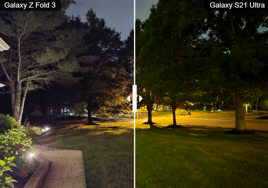 야간 모드 갤럭시 Z 폴드3 - 야간 모드