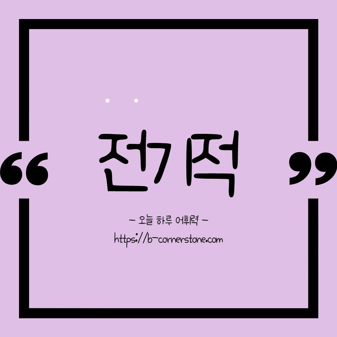 문해력 어휘력 전기적