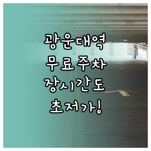 광운대역 인근 무료 주차 구역과 장시..