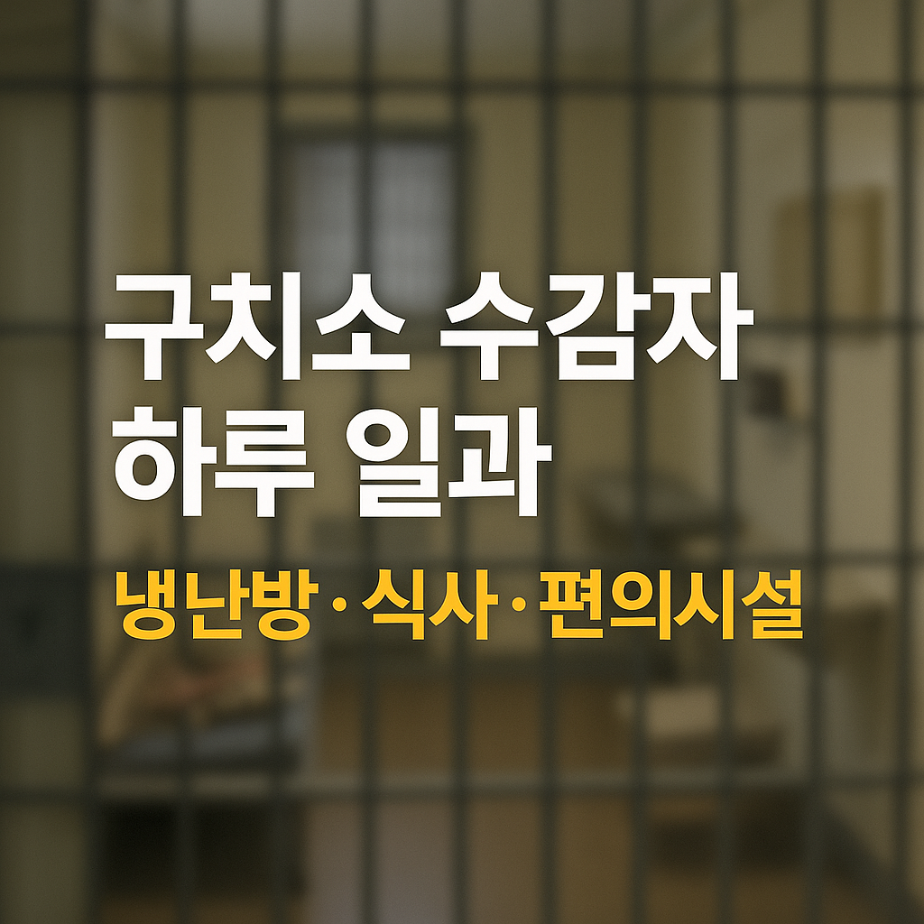 구치소 수감자 하루 일과,생활환경,편의시설(+냉난방장치,식사)
