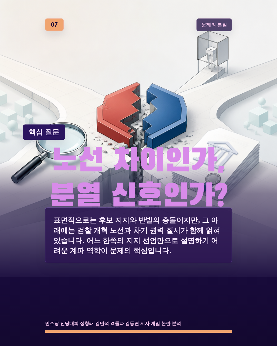 노선 차이인가, 분열 신호인가?