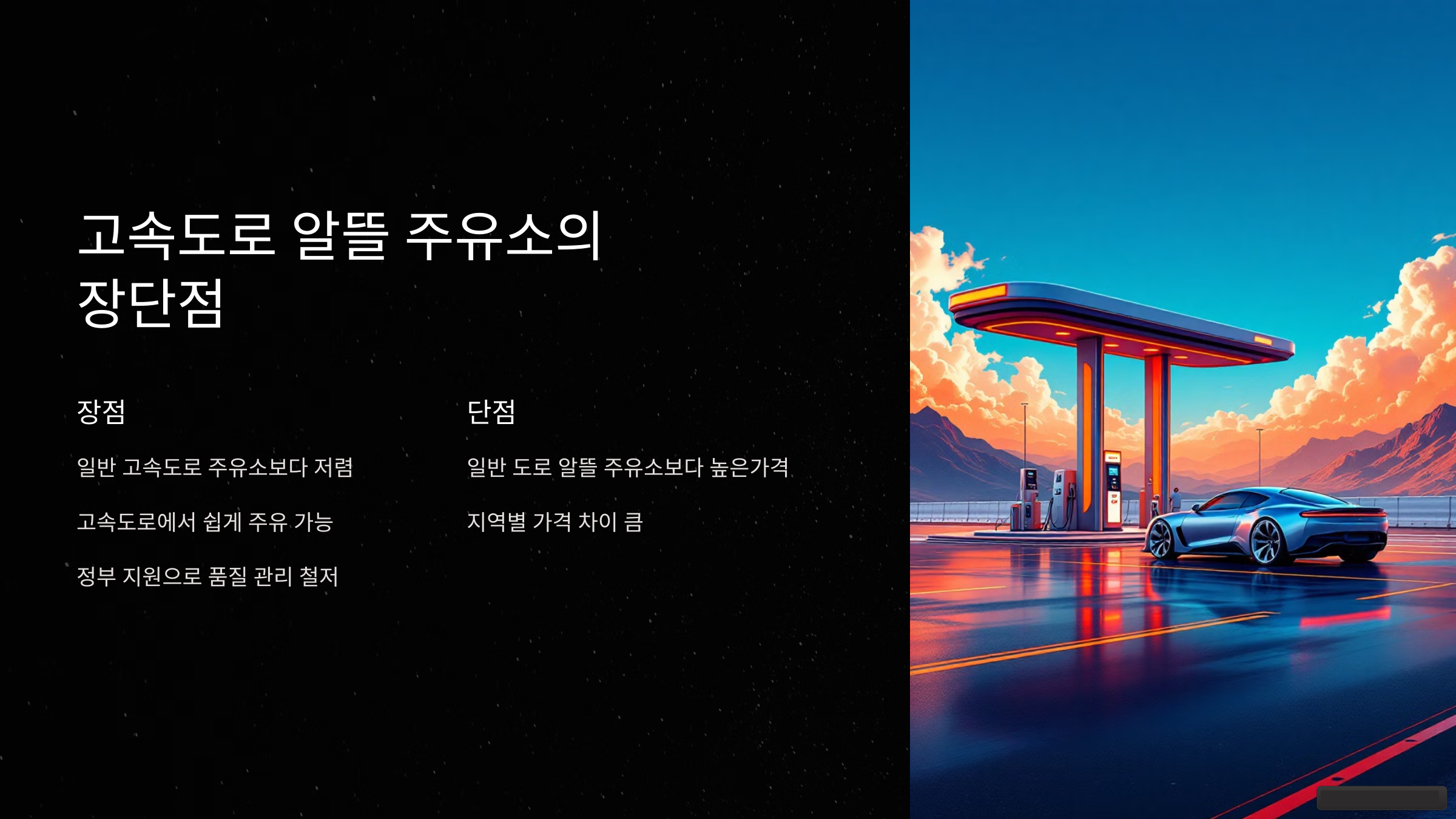 고속도로 알뜰 주유소의 장단점
