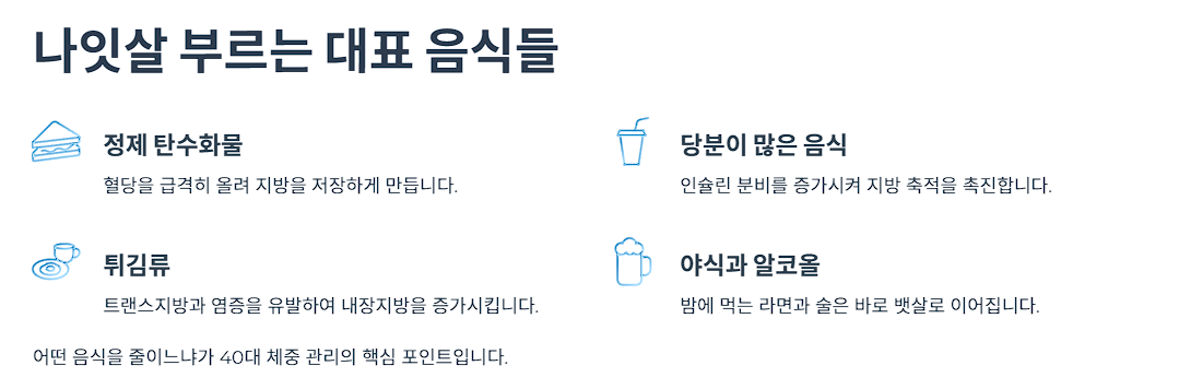 나잇살 부르는 대표 음식들