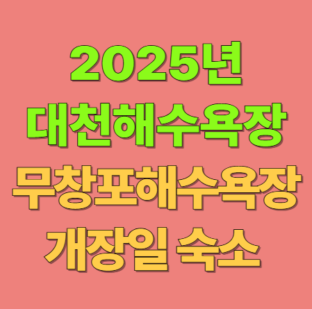 2025년 충남 보령 서천 해수욕장 개장일 폐장일 숙소 가볼만한 곳