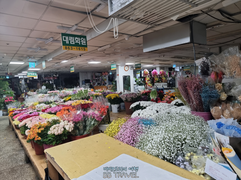 양정 꽃도매 시장 4층 생화 코너