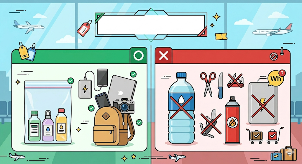수하물 규정 핵심 정리, 액체·보조배터리·기내반입 가능 물품