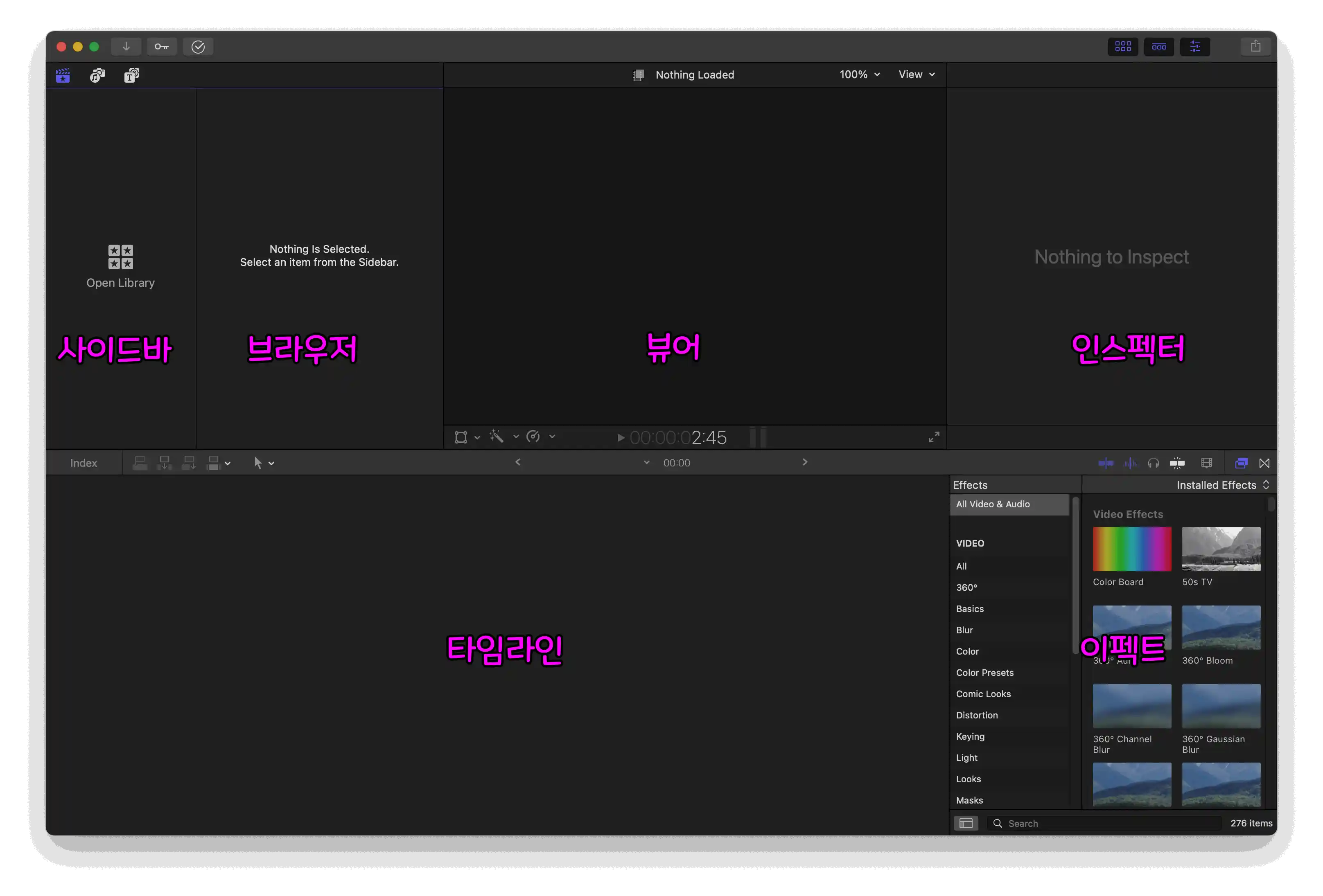 각 인터페이스 이름 및 위치