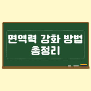 면역력 강화 방법 총정리