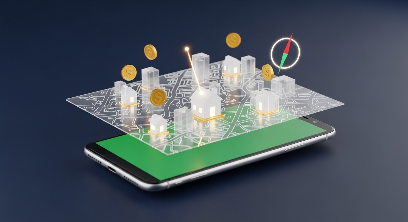 마이홈포털에서 지역별 공공임대주택과 주거지원 정보를 조회하는 개념 이미지