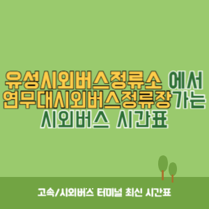 유성시외버스정류소에서 연무대시외버스정류장 가는 시외버스 시간표 최신정보