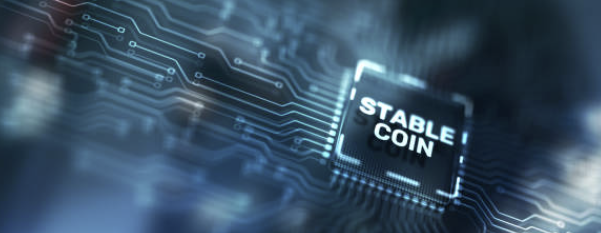 회로 기판 위에 구현된 STABLE COIN 칩 &ndash; 디지털 기반의 스테이블코인 개념