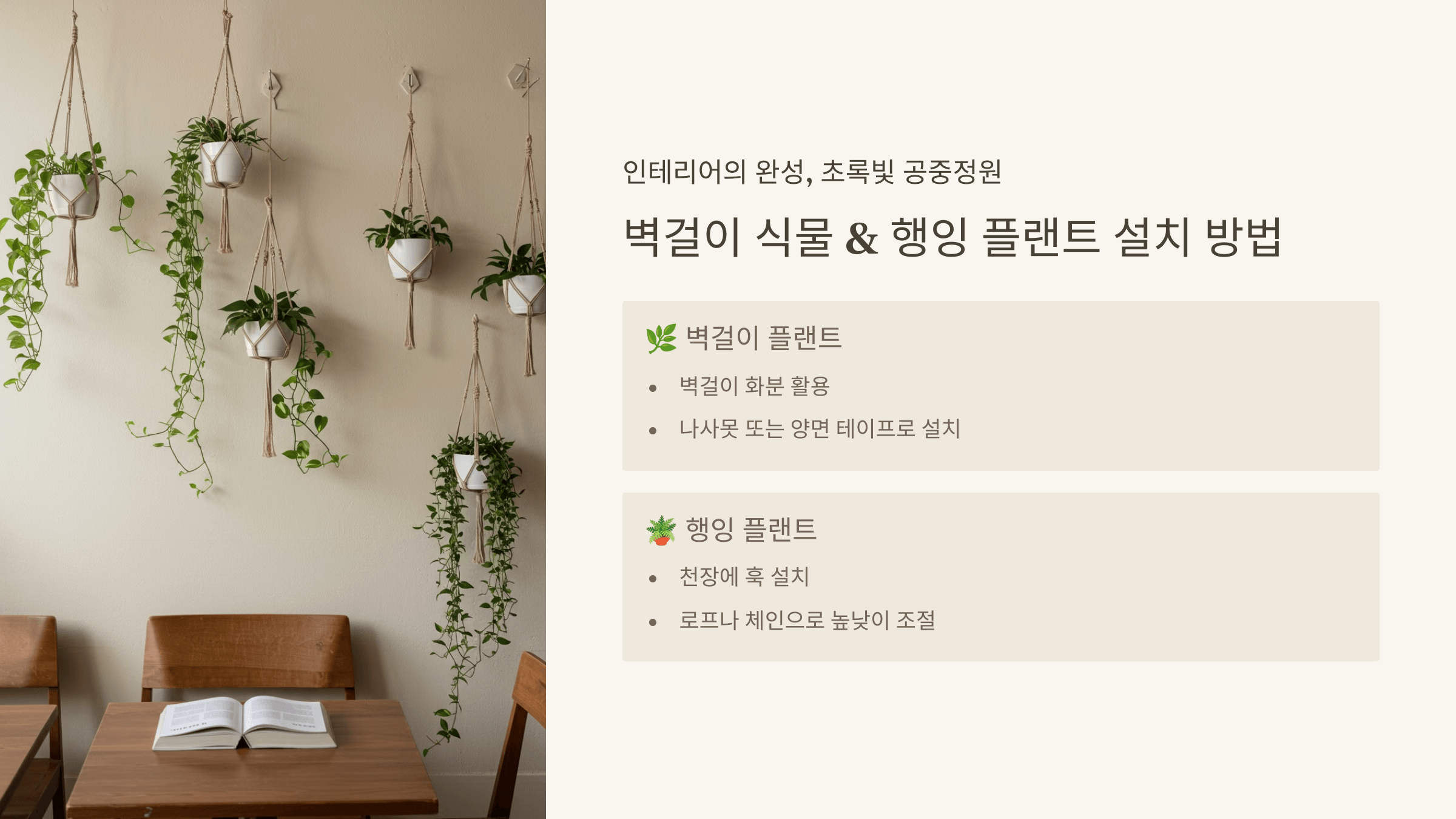 벽걸이 식물 &amp; 행잉 플랜트 설치 방법