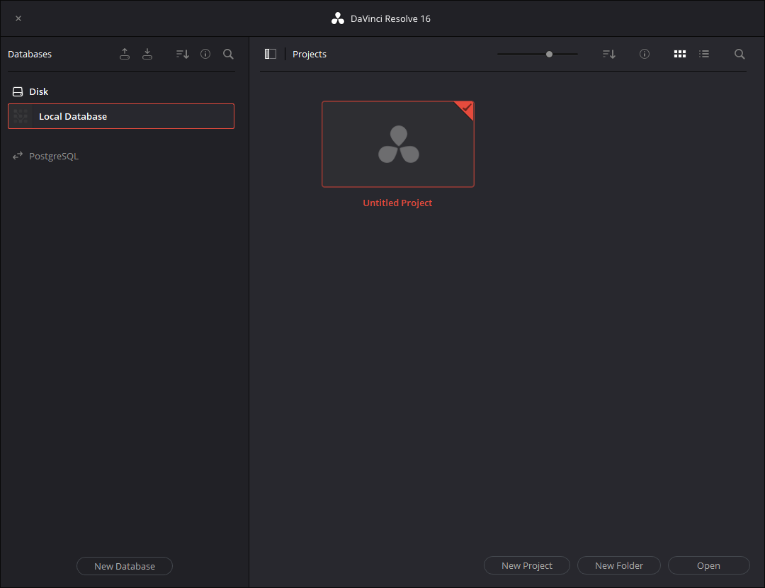 무료 편집 프로그램 다빈치 리졸브의 프로젝트 관리자