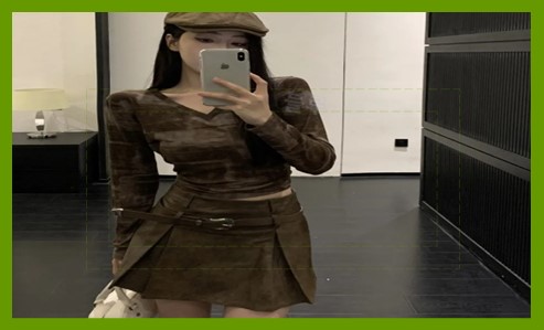 a라인 가죽 스커트 코디