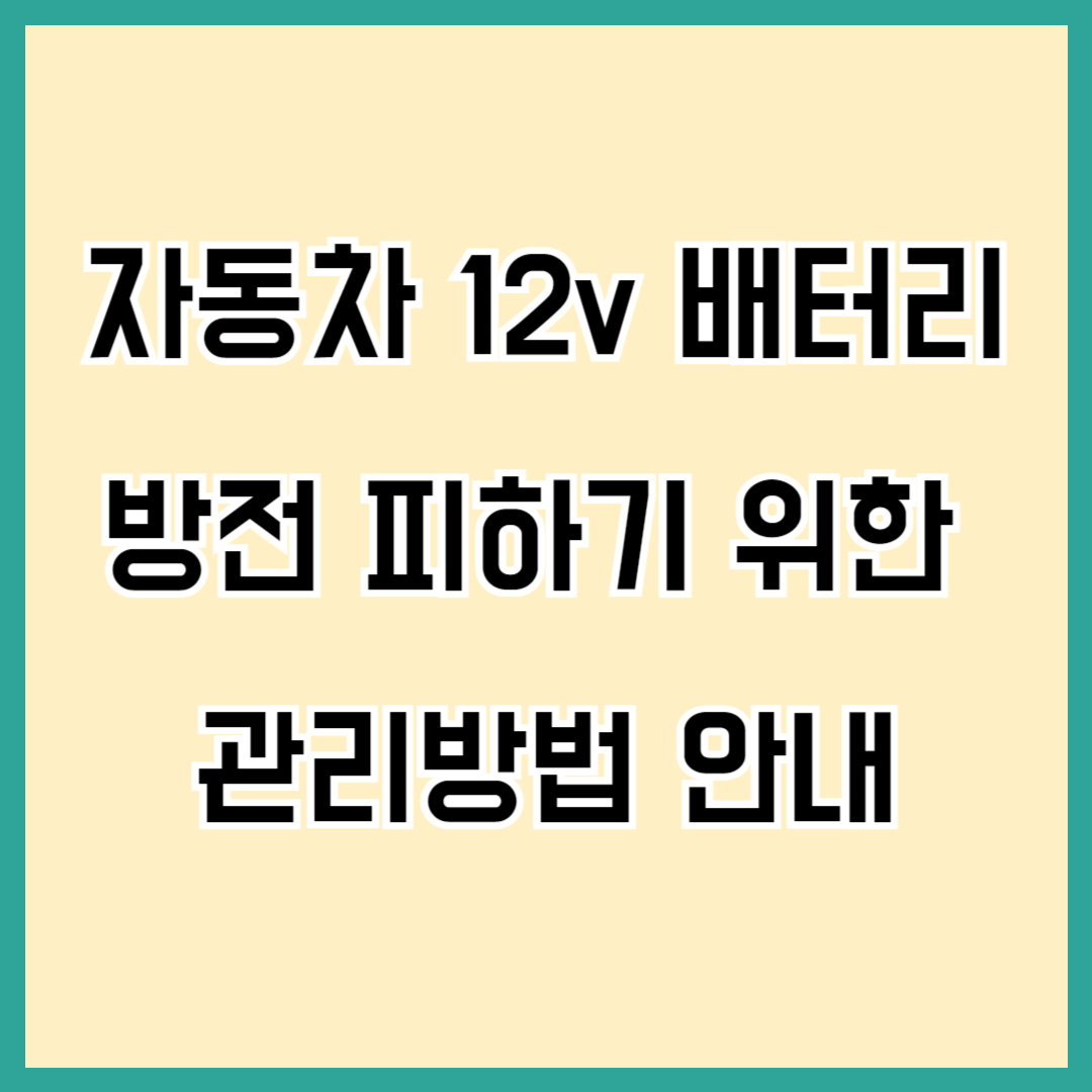 자동차 배터리 관리