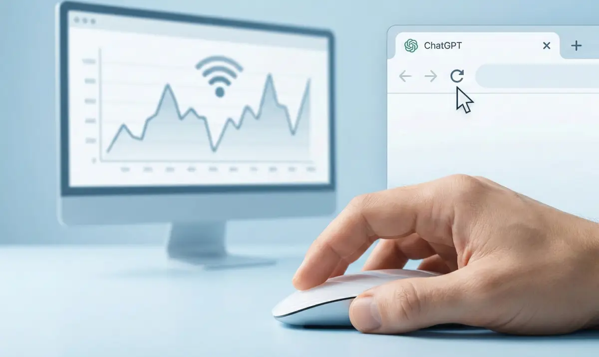 네트워크 연결 상태를 확인하고 브라우저를 새로고침하는 과정