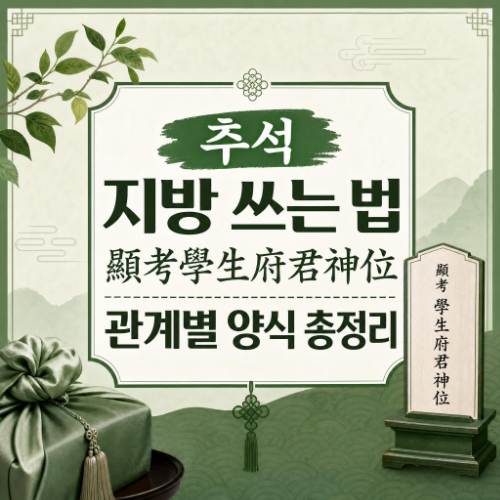 추석 지방 쓰는 법 아버지 어머니 조부모 관계별 한자 양식과 차례 지내는 순서 정리 이미지