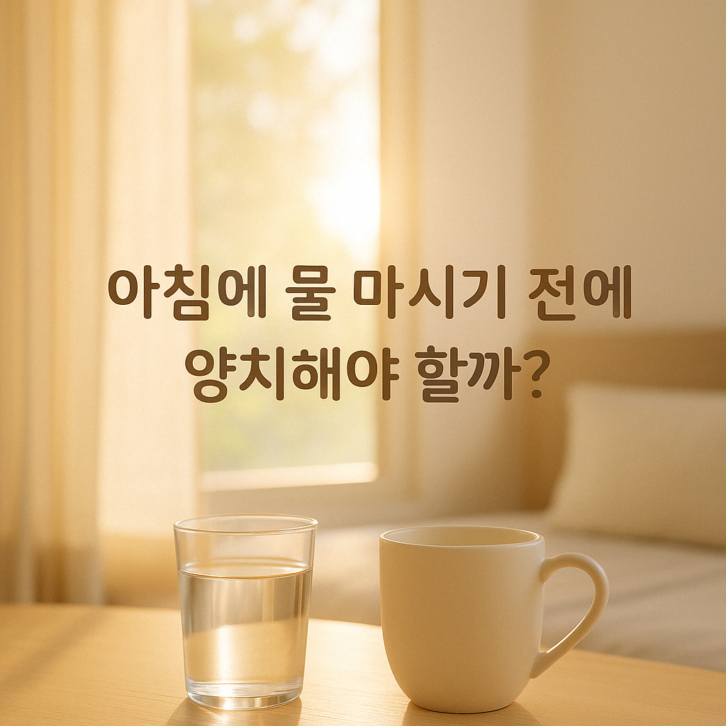 아침에 양치후 물을 마시자