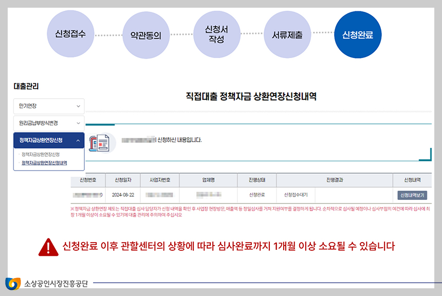 소상공인 정책자금 상환연장