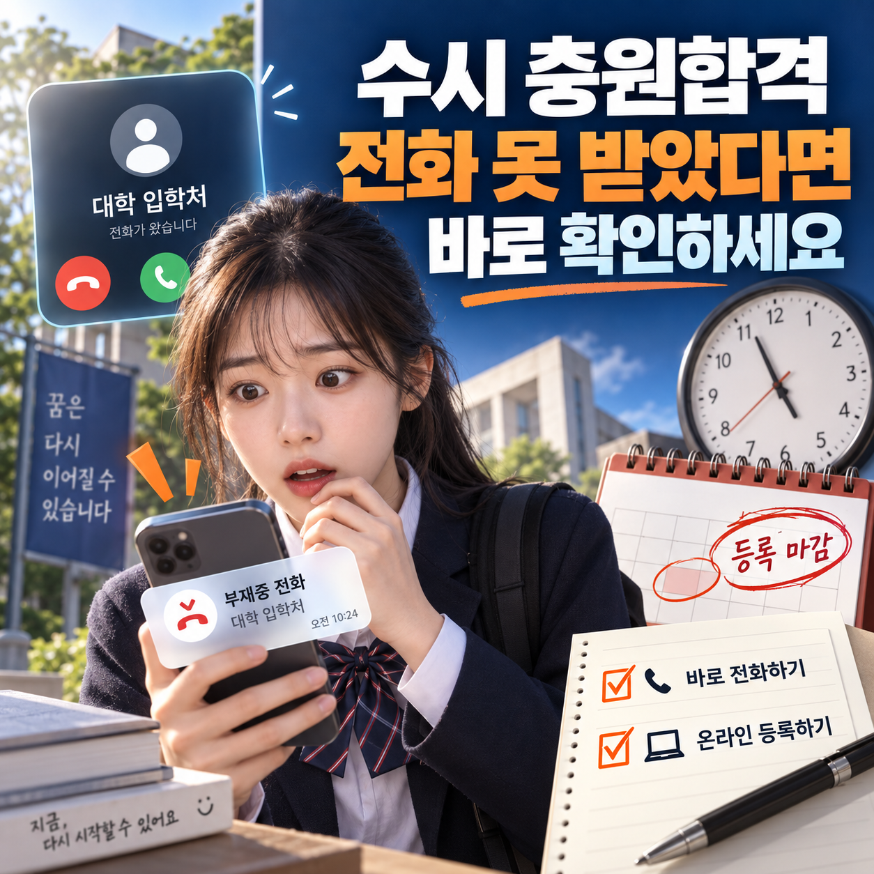 수시 충원합격 전화 못 받으면 어떻게 될까? - 연락 시간·등록 마감 대처법