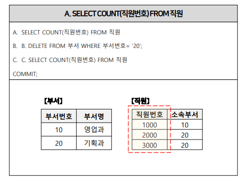 SQLD 자격검정 실전문제 풀이 (Question&amp;Answer)-13
