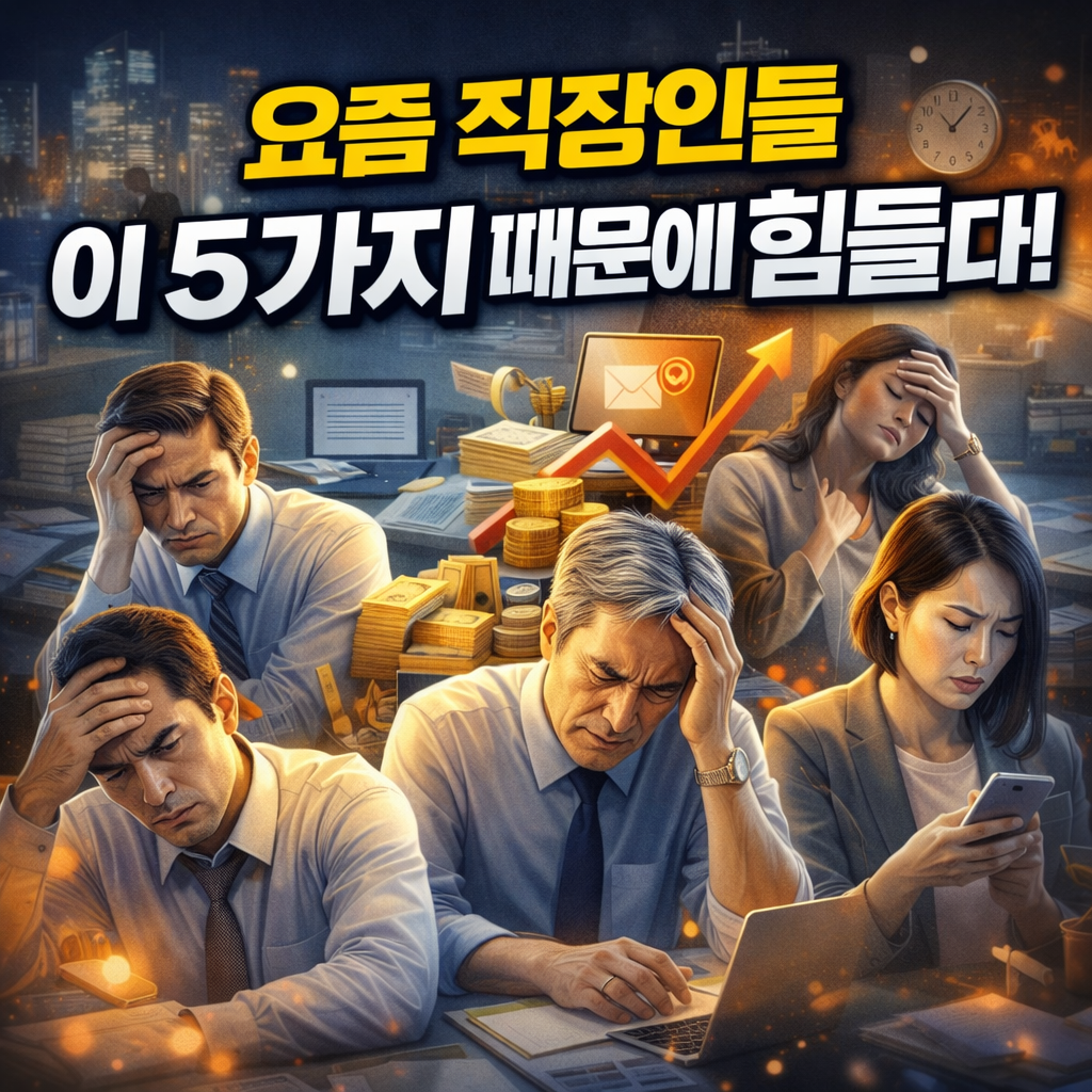 요즘 직장인들, 이 5가지 때문에 힘들다! 실태조사로 본 진짜 고민 TOP5