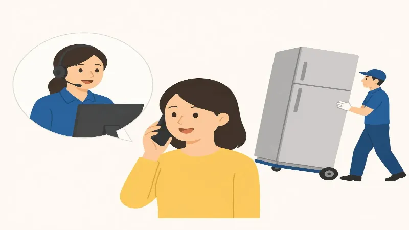 폐가전 무상방문수거 서비스를 통해 냉장고를 회수하는 모습