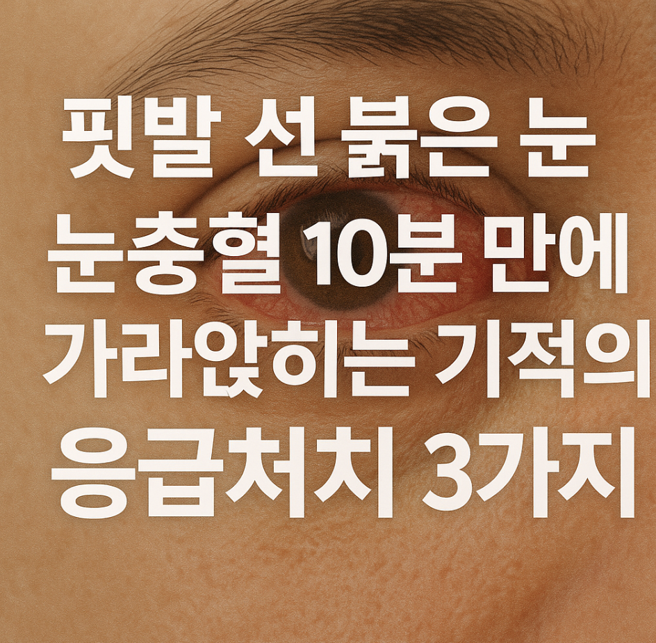 핏발 선 붉은 눈, 눈충혈 10분 만에 가라앉히는 기적의 응급처치 3가지