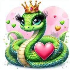 왕관을-쓰고있는-뱀이-또아리-틀고있는-모습