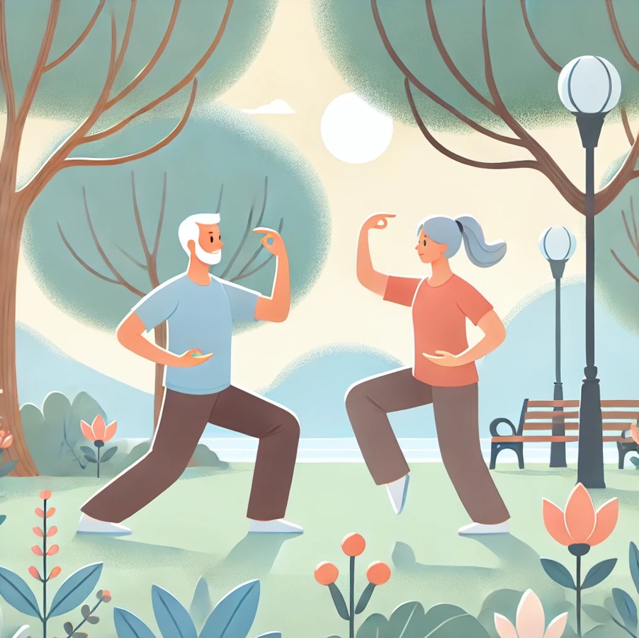 운동하는 중장년의 사진