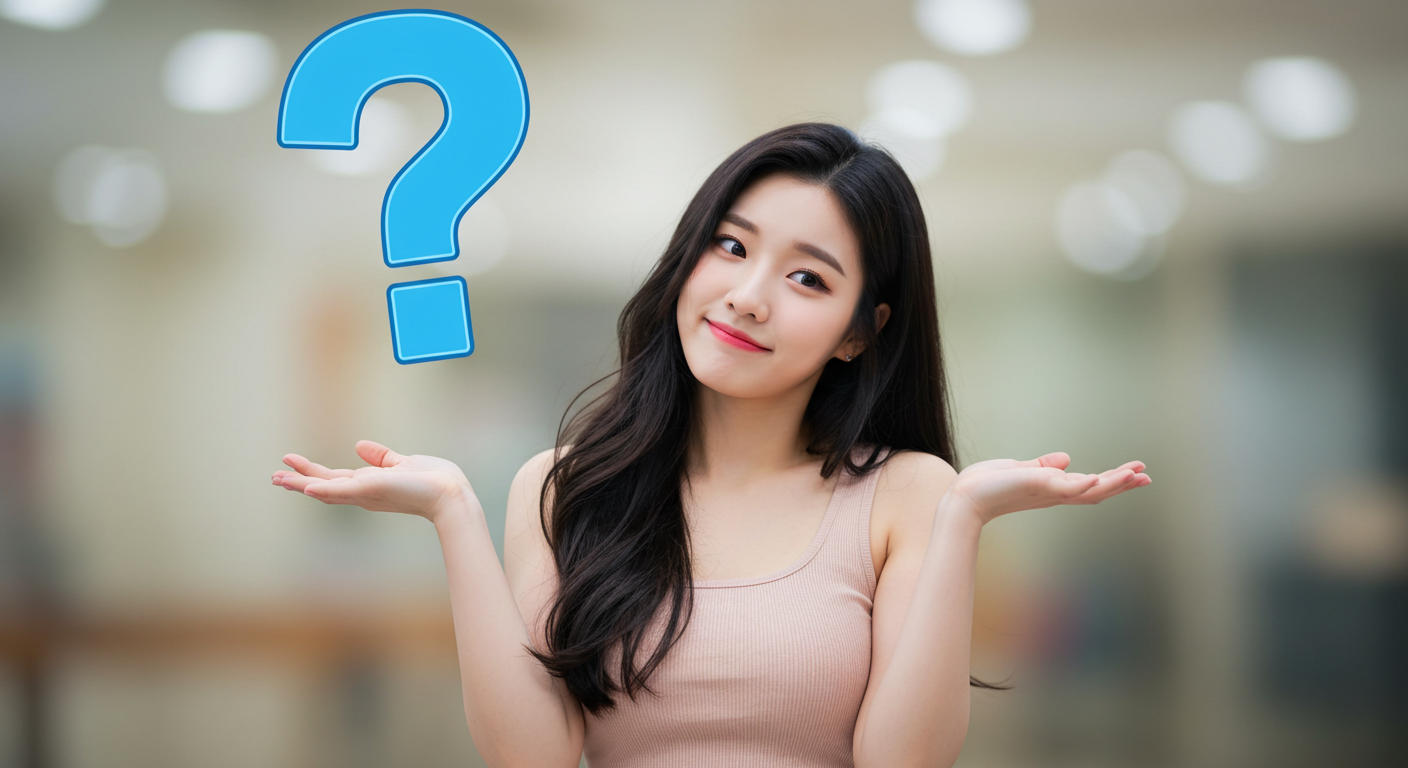 의문을 표현하는 여성