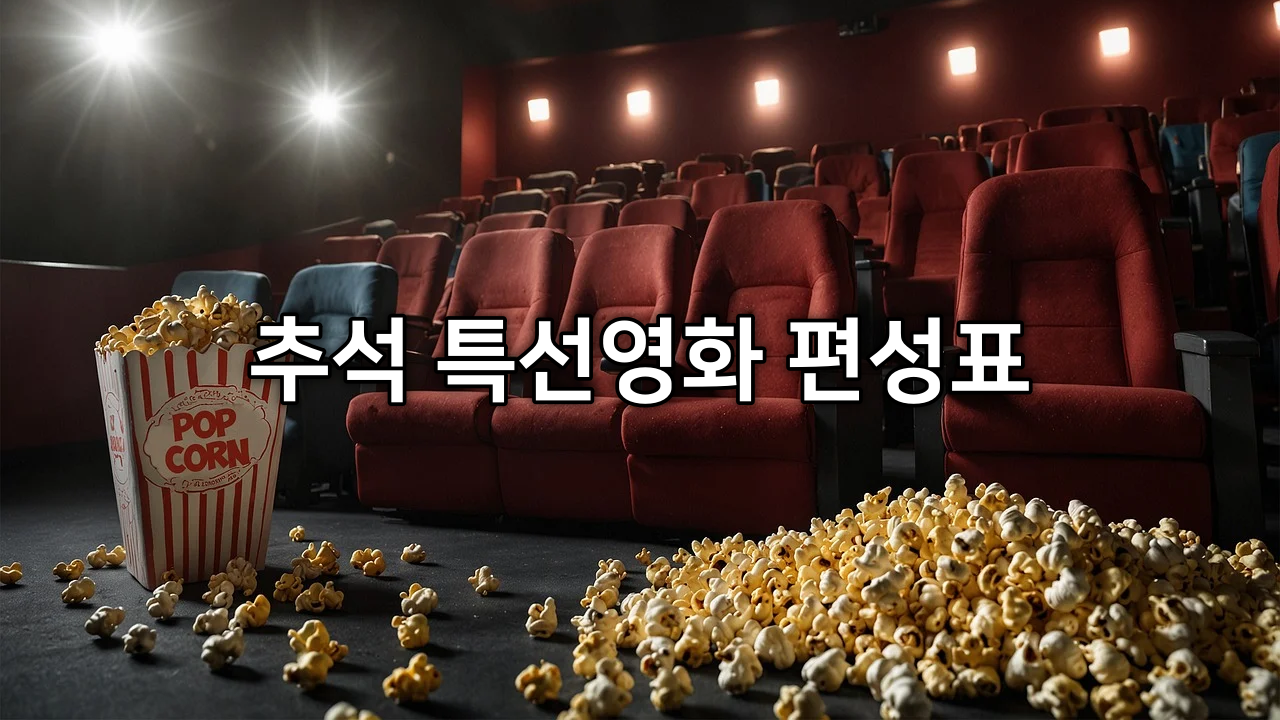 2024년 추석 특선영화 편성표 총정리 - 15일(일요일 TV 케이블 포함)