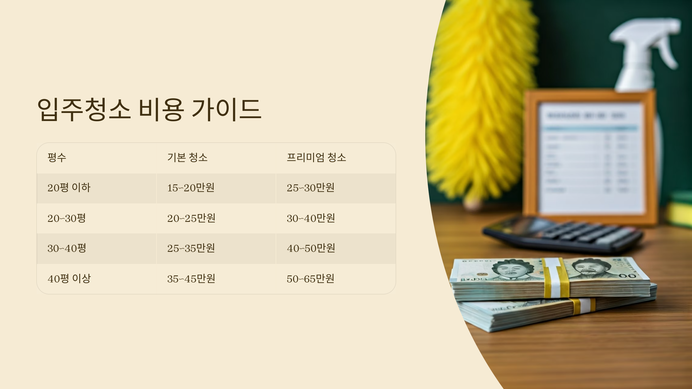 통영 입주청소 비용 가이드