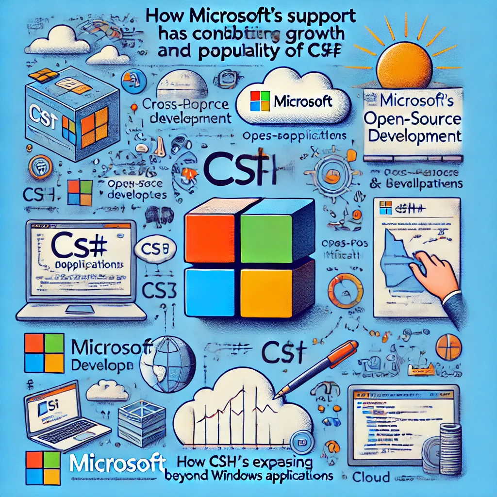 Microsoft의 지원과 오픈소스 이니셔티브가 C#의 성장과 인기에 기여
