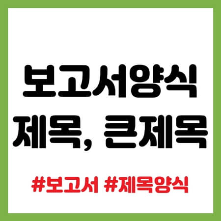 보고서 제목 양식