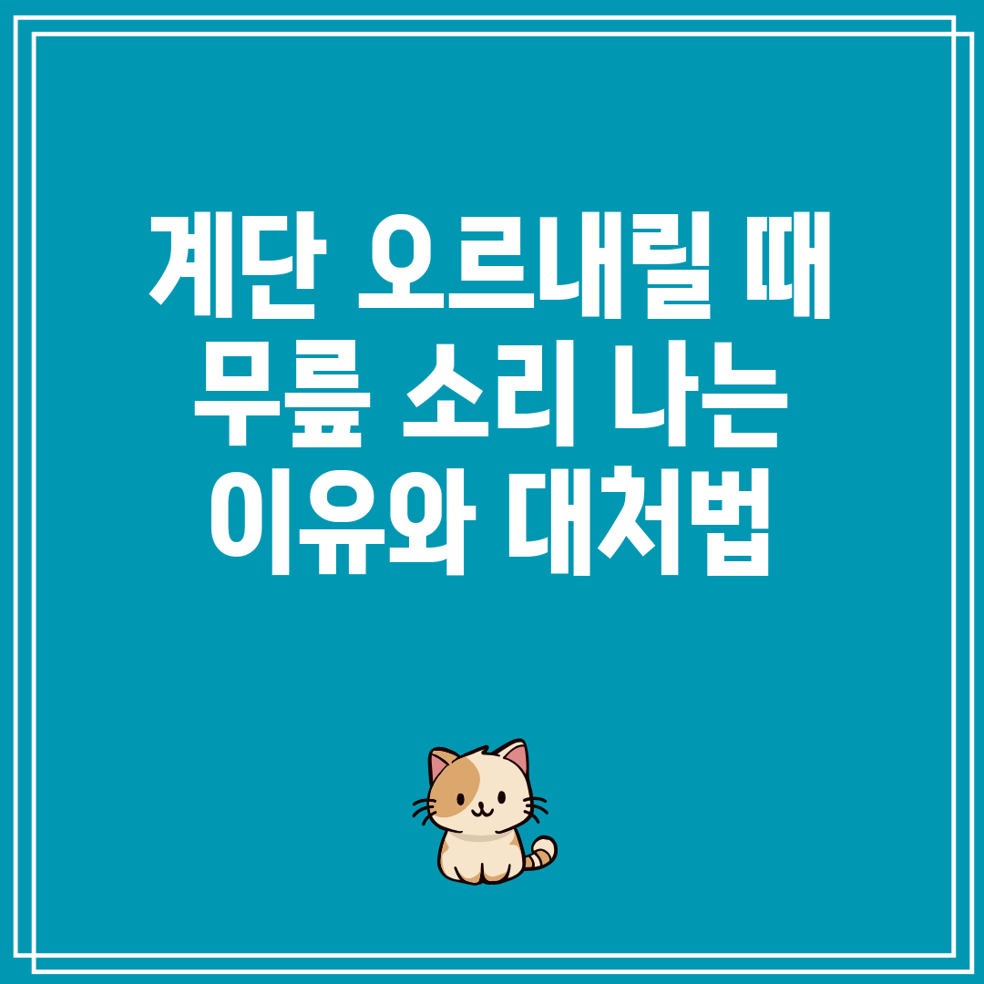 계단 오르내릴 때 무릎 소리 나는 이유와 대처법